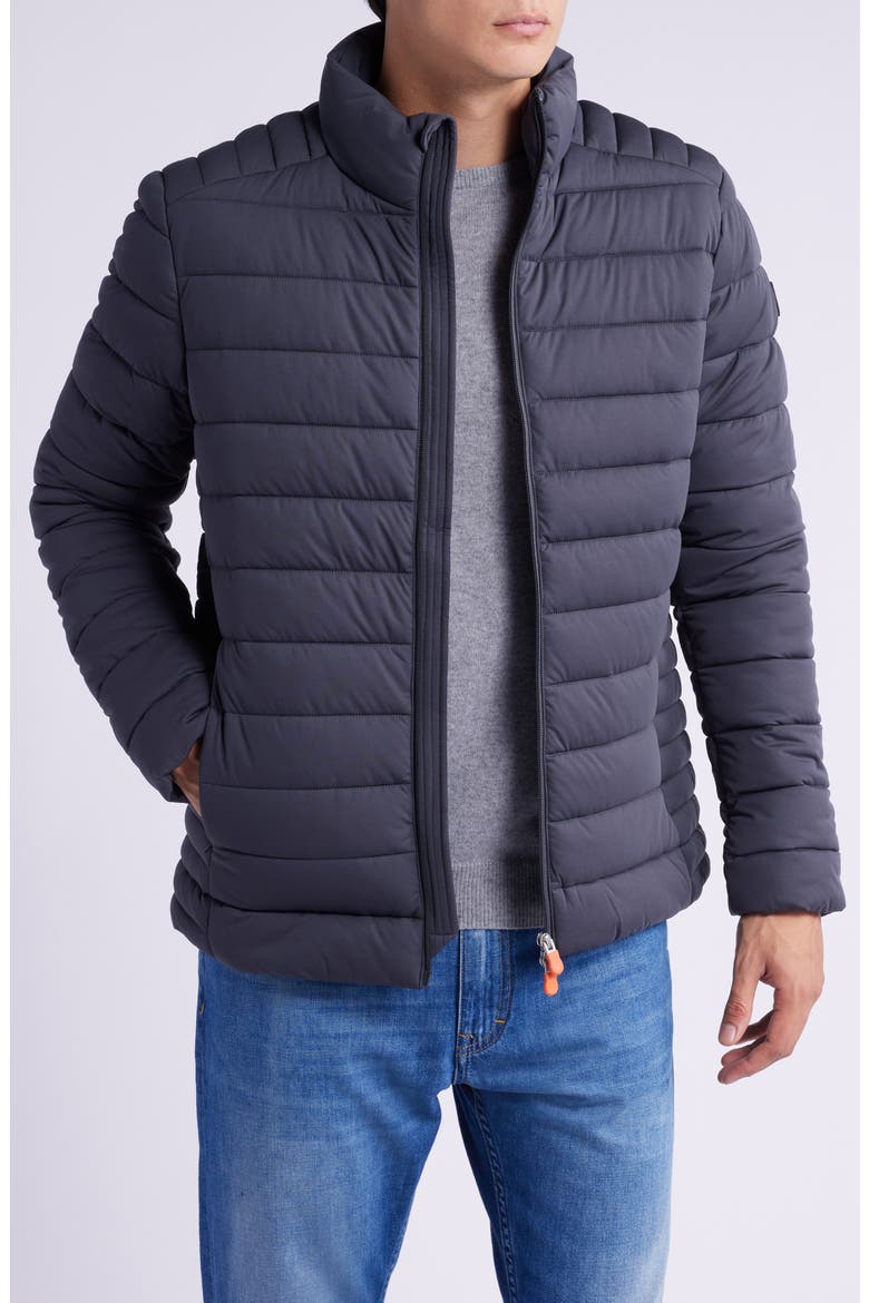 Ari Water Resistant Recycled Polyester Puffer Jacket, Main, color, GREY BLACK
