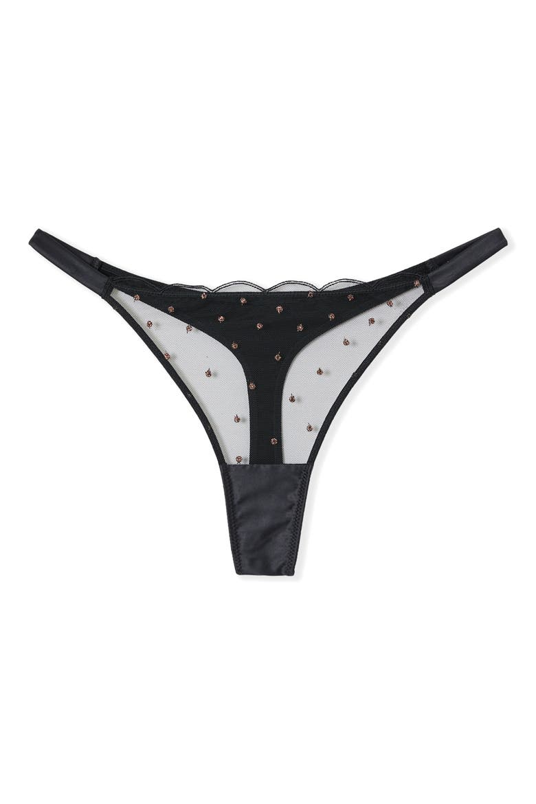 Divine Rhinestone Thong, Alternate, color, BLACK