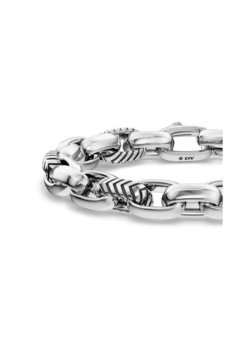 Men's Chevron Oval Link Bracelet in Sterling Silver, Alternate, color, SILVER