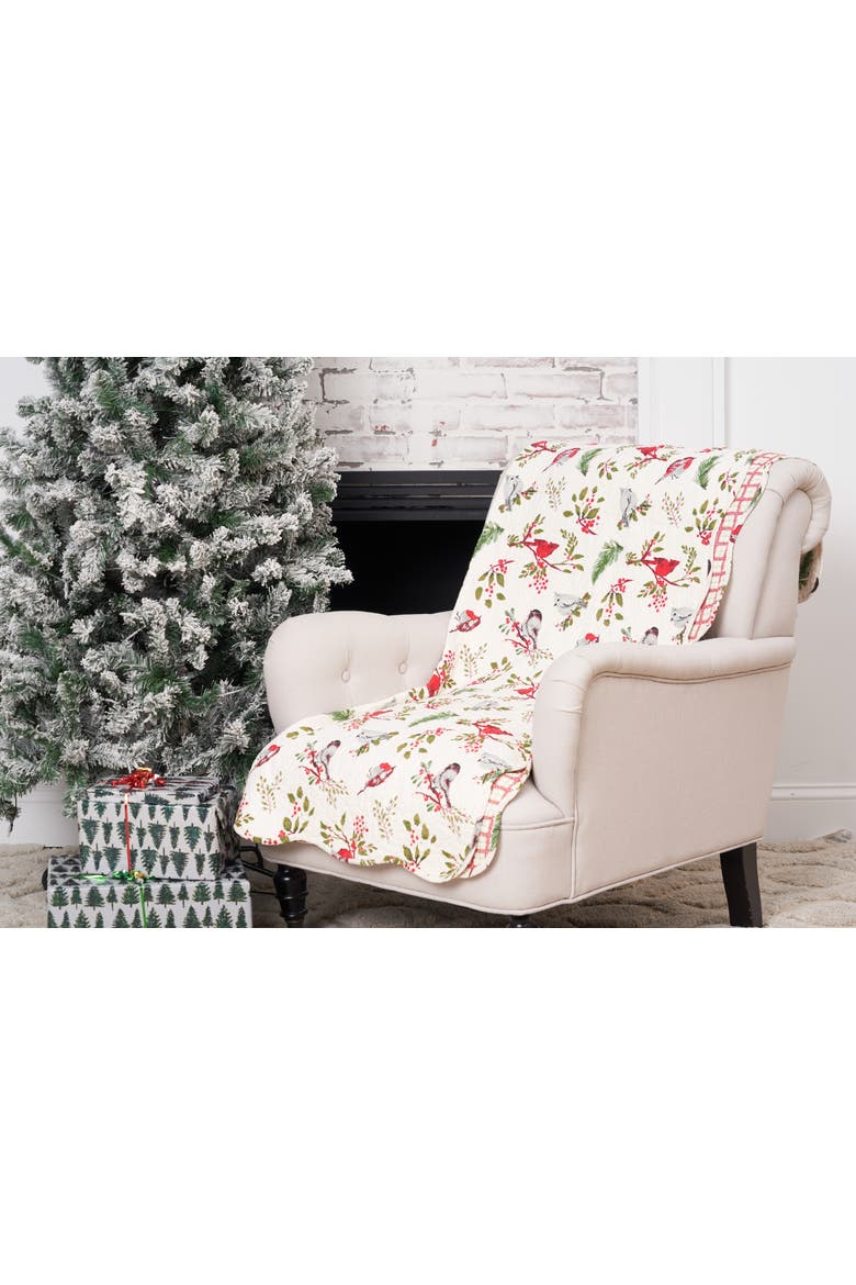 Sprig Birds Accent Throw Blanket 48" x 60", Alternate, color, White