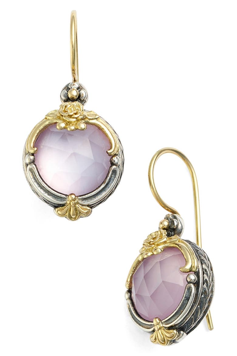 'Iliada' Doublet Drop Earrings, Main, color, PINK