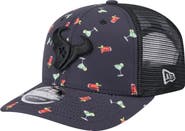 New Era Men's New Era Navy/Black Houston Texans Adventure Drinks Pattern 9SEVENTY Stretch-Snap Hat