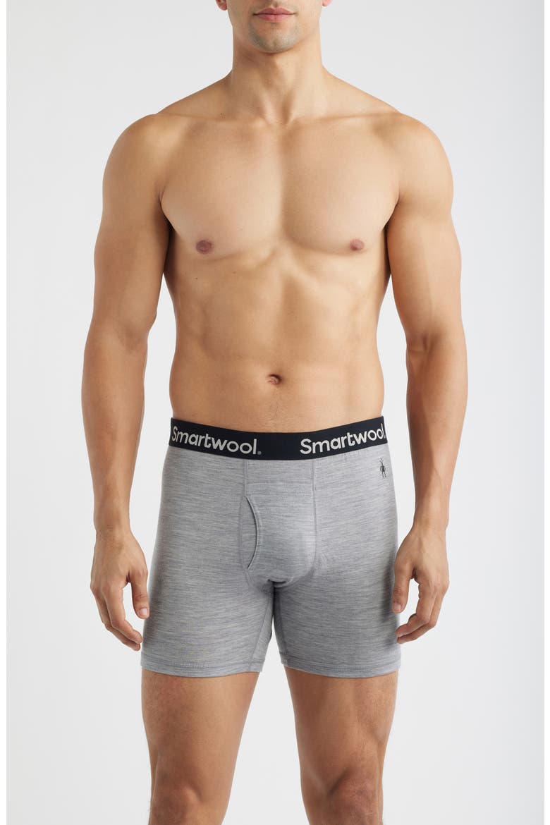 Merino Wool Blend Boxer Briefs, Main, color, LIGHT GRAY HEATHER
