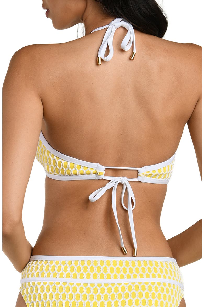 Prep Banded Halter Bikini Top, Alternate, color, SOLEIL