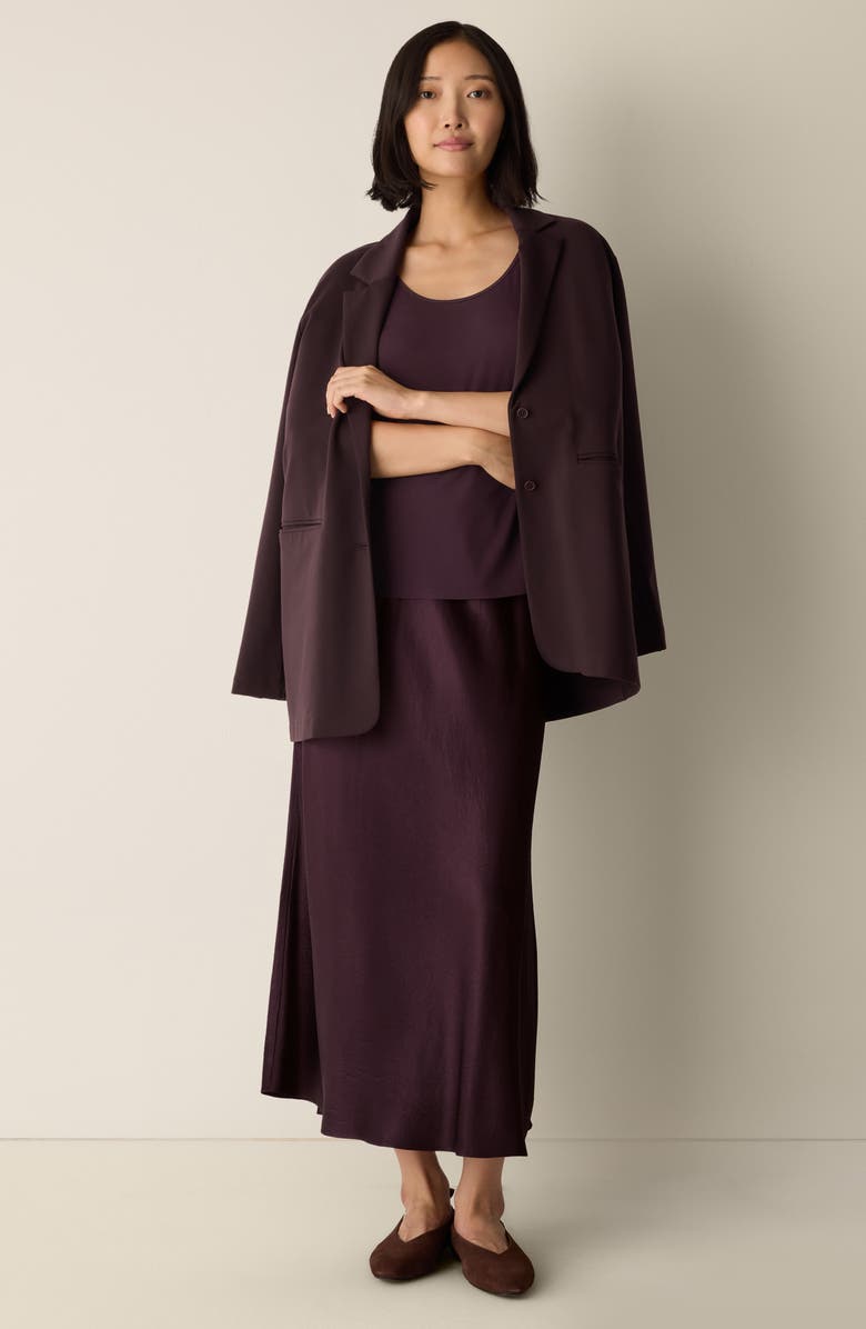 Eileen Fisher Slim Fit Scoop Neck Silk Tank, Alternate, color, Cassis