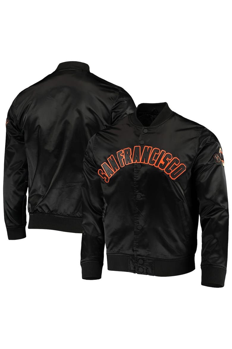Men's Pro Standard Black San Francisco Giants Wordmark Satin Full-Snap Jacket, Alternate, color, Black