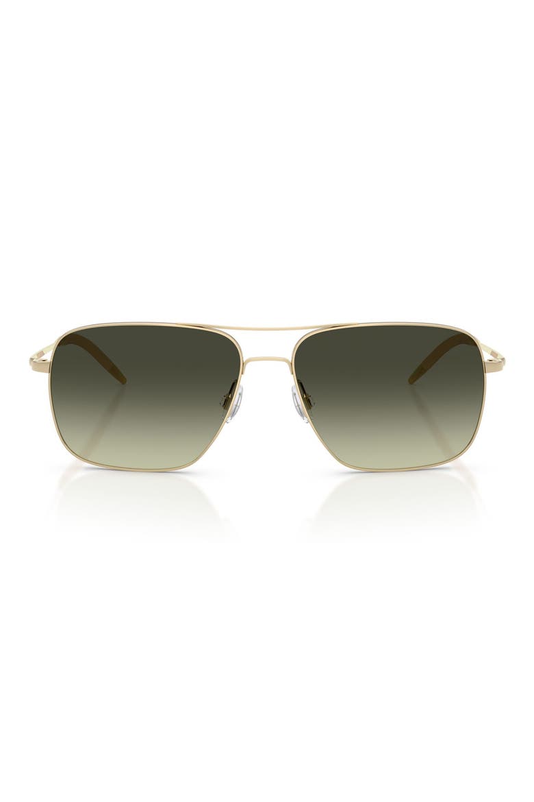 Clifton 58mm Gradient Rectangular Sunglasses, Main, color, GOLD / G-15 GRADIENT