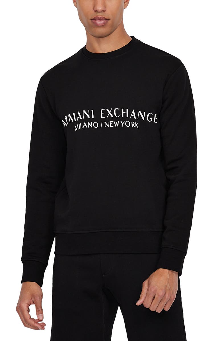 Armani Exchange Milano New York Graphic Cotton Sweatshirt, Main, color,