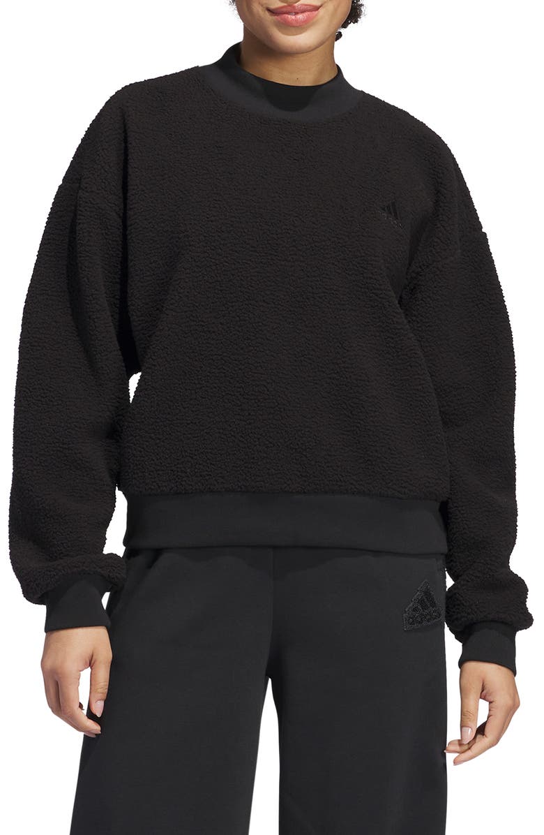 adidas Coze High Pile Fleece Sweatshirt, Main, color,