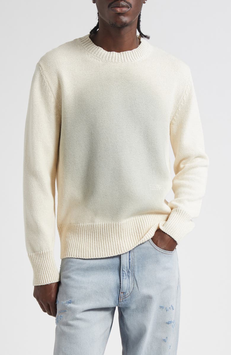 MM6 Maison Margiela Dot Motif Crewneck Sweater, Main, color, Off White