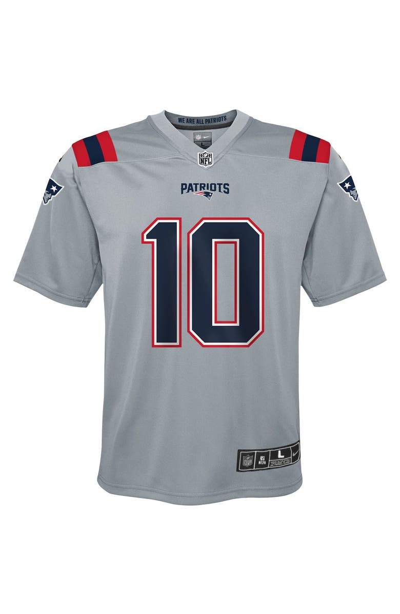Nike Youth Nike Mac Jones Gray New England Patriots Inverted Game Jersey, Alternate, color, 