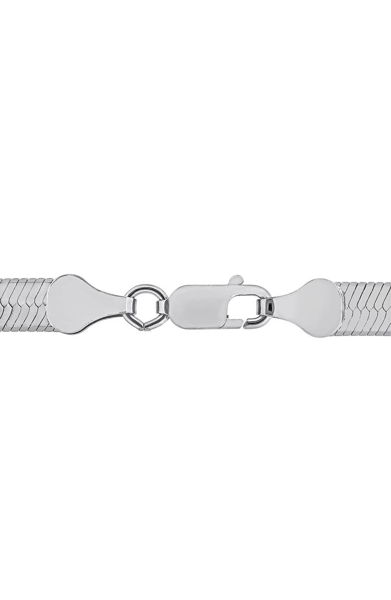 DELMAR Herringbone Chain Necklace, 4.5mm, Alternate, color, Silver