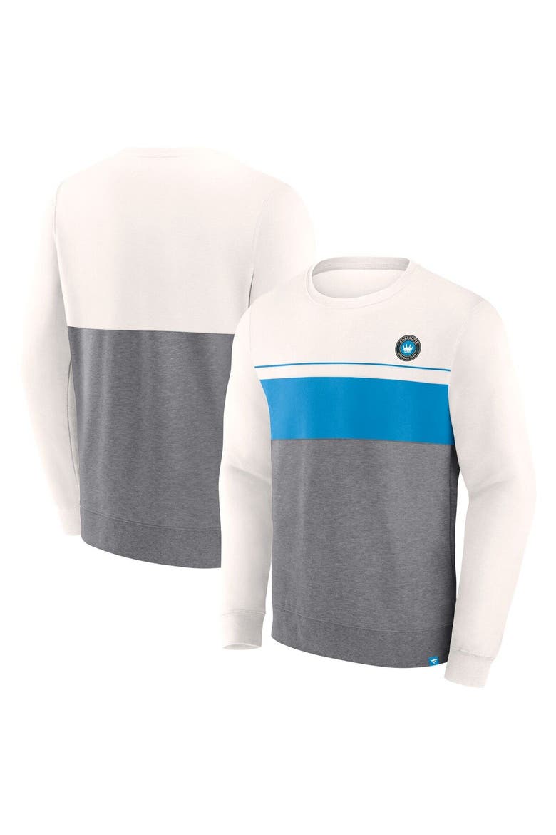 Men's Fanatics Branded Gray Charlotte FC Corner Pass Pullover Sweatshirt, Main, color, Gray