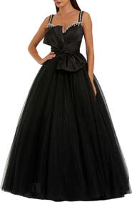 Mac Duggal Sleeveless Tulle Sweetheart Neck Ballgown With Bow