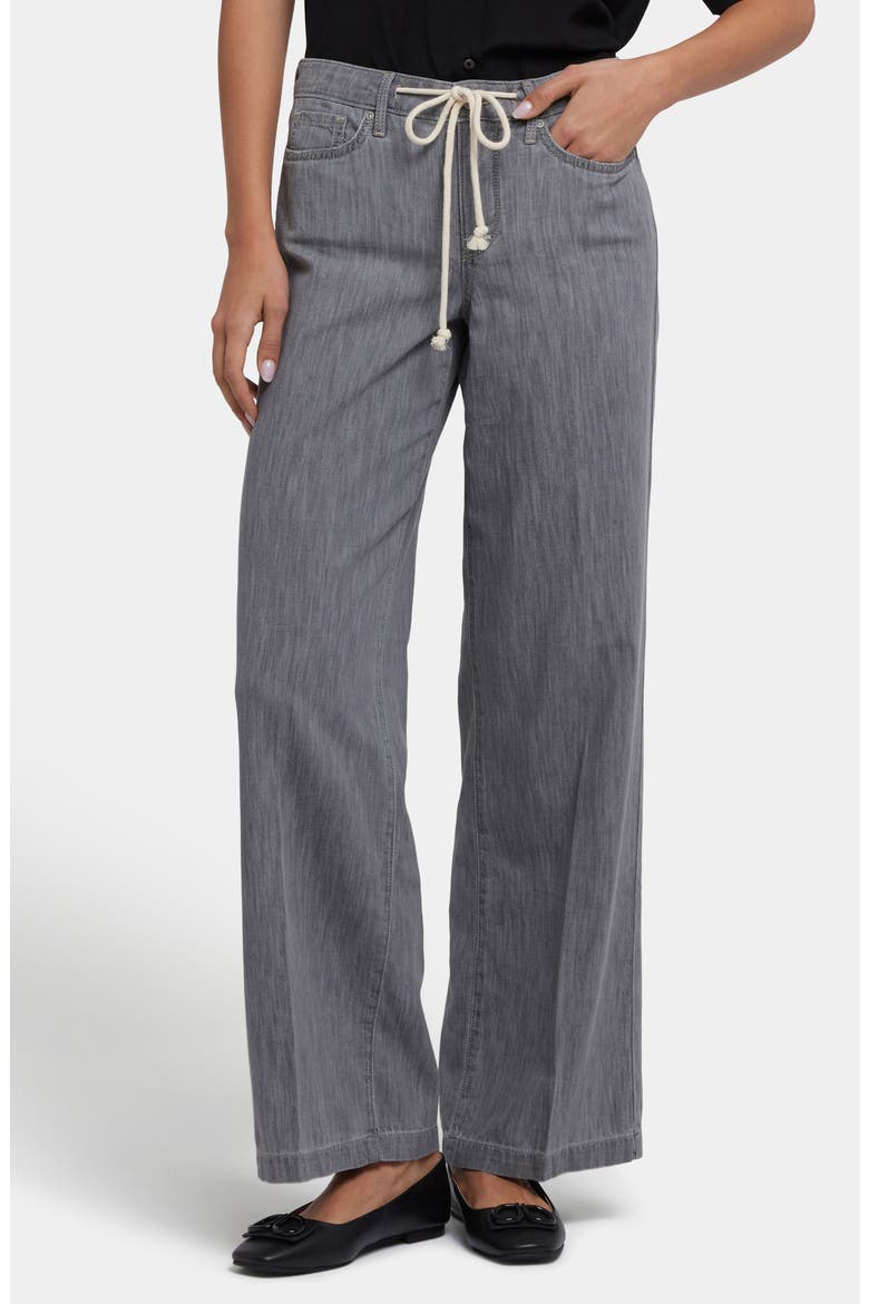 Teresa Drawstring Waist Wide Leg Jeans, Main, color, PEARL VERSAILLES
