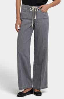 Teresa Drawstring Waist Wide Leg Jeans