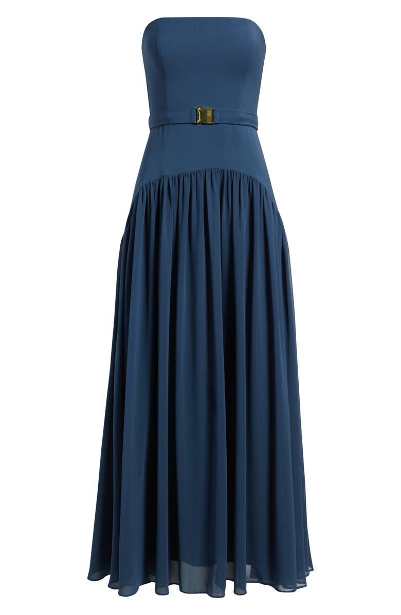 Hutch Belted Strapless Drop Waist Dress, Alternate, color, Navy