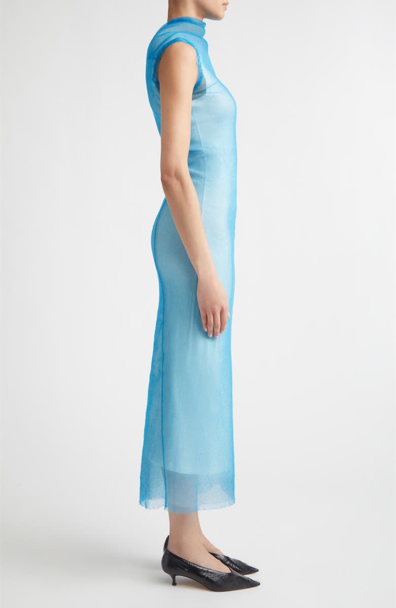 Jil Sander Double Layer Draped Organza Dress, Alternate, color, Summer Lake