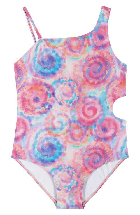 Kids' Rib Tie Dye One-Piece Swimsuit (Little Kid & Big Kid)