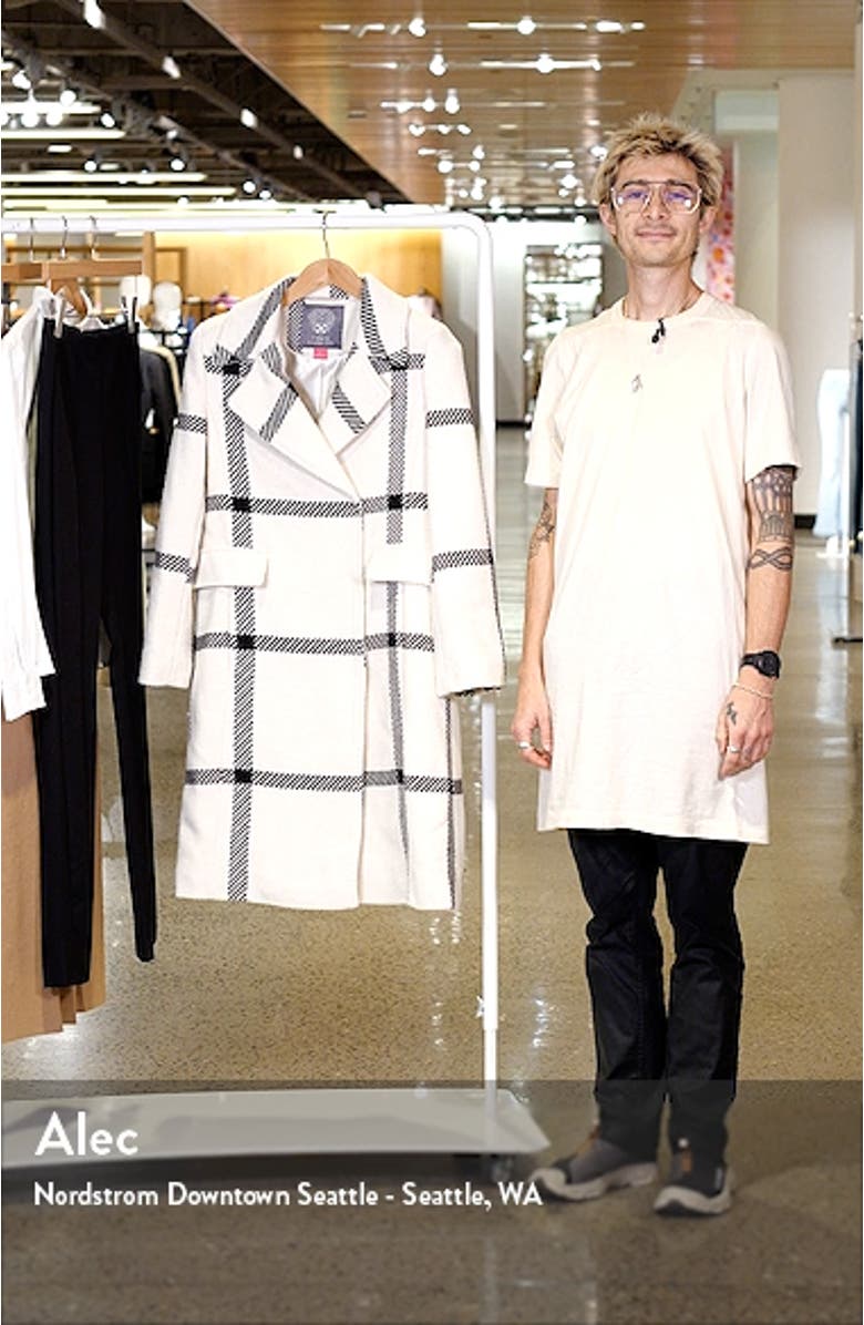 Plaid Wool Blend Coat, sales video thumbnail