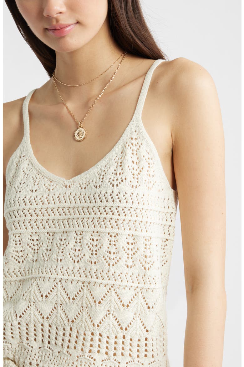 Open Stitch Cotton Tank, Alternate, color, IVORY DOVE