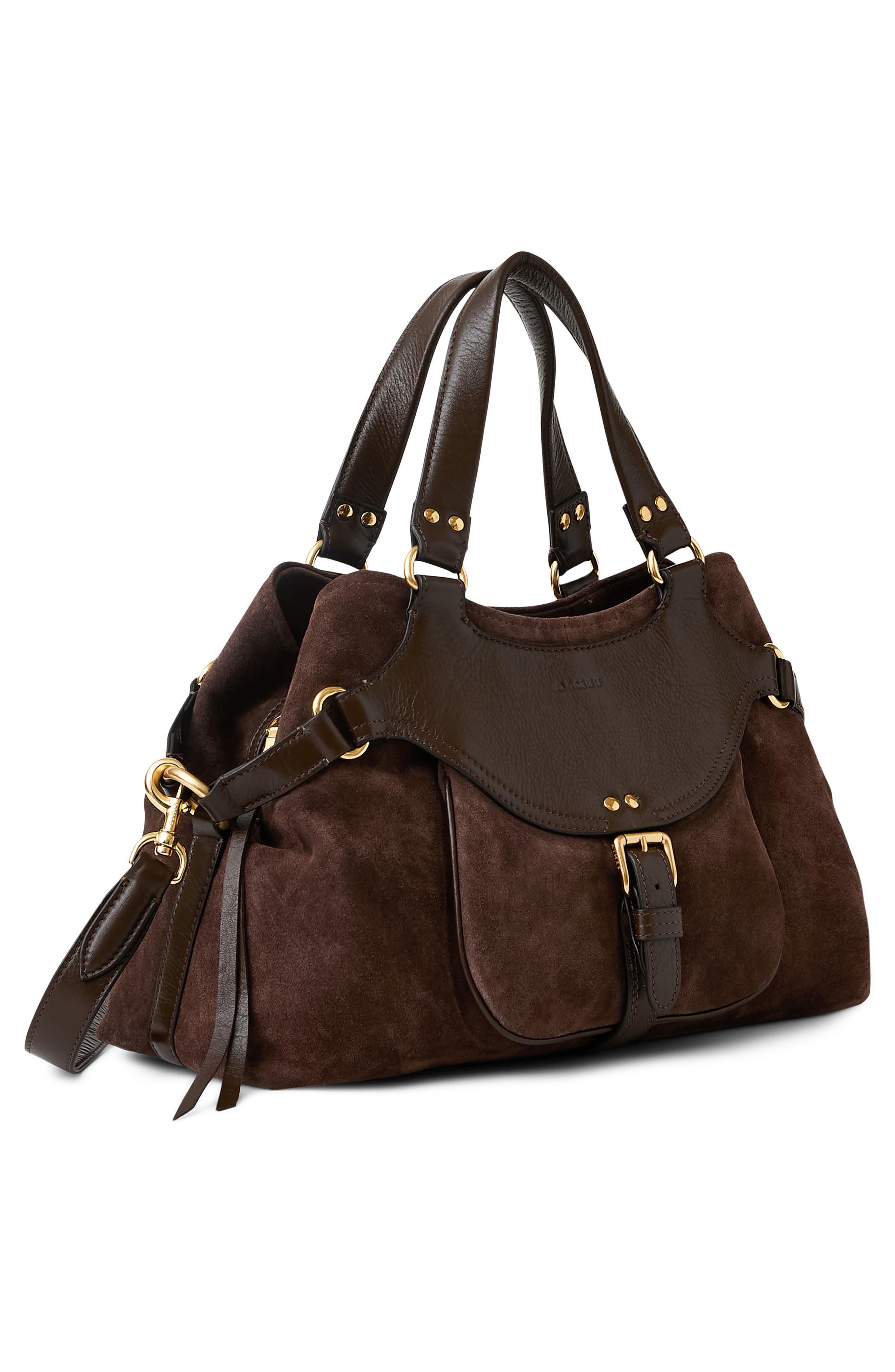 Dash Leather Satchel, Alternate, color, FUDGE SUEDE