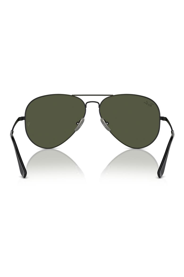58mm Pilot Aviator Sunglasses, Alternate, color, BLACK