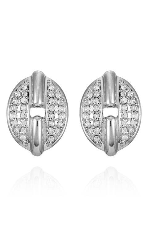 Crystal Pavé Clip-On Earrings