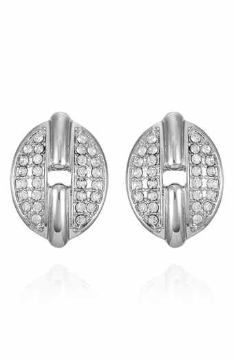 T Tahari Crystal Pavé Clip-On Earrings