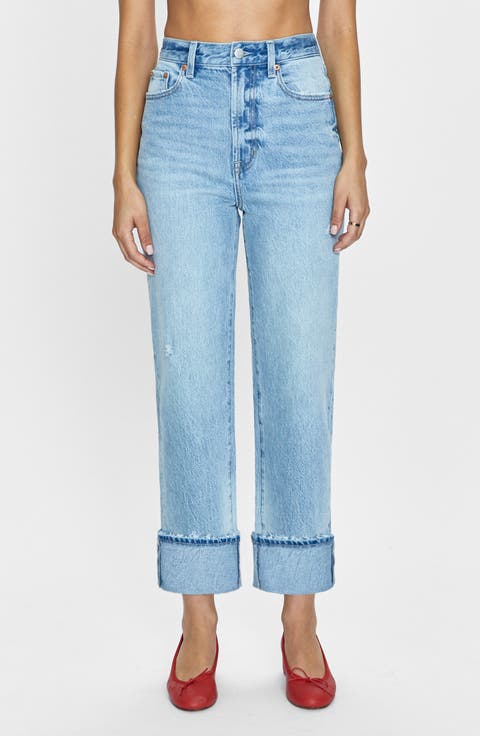 Cassie High Waist Crop Straight Leg Jeans (Panorama Vintage)