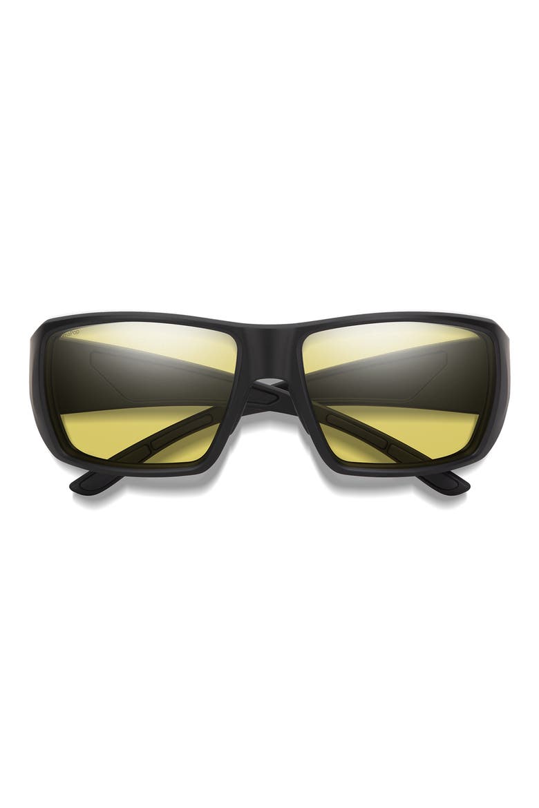 Guide's Choice 58mm ChromaPop™ Polarized Wraparound Sunglasses, Main, color, BLACK / LOW LIGHT YELLOW