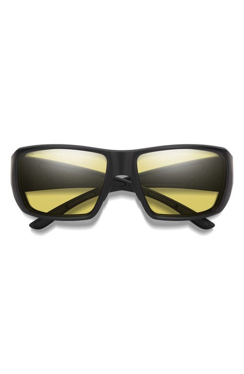 Smith Guide's Choice 58mm Chromapop™ Polarized Wraparound Sunglasses In Black/low Light Yellow