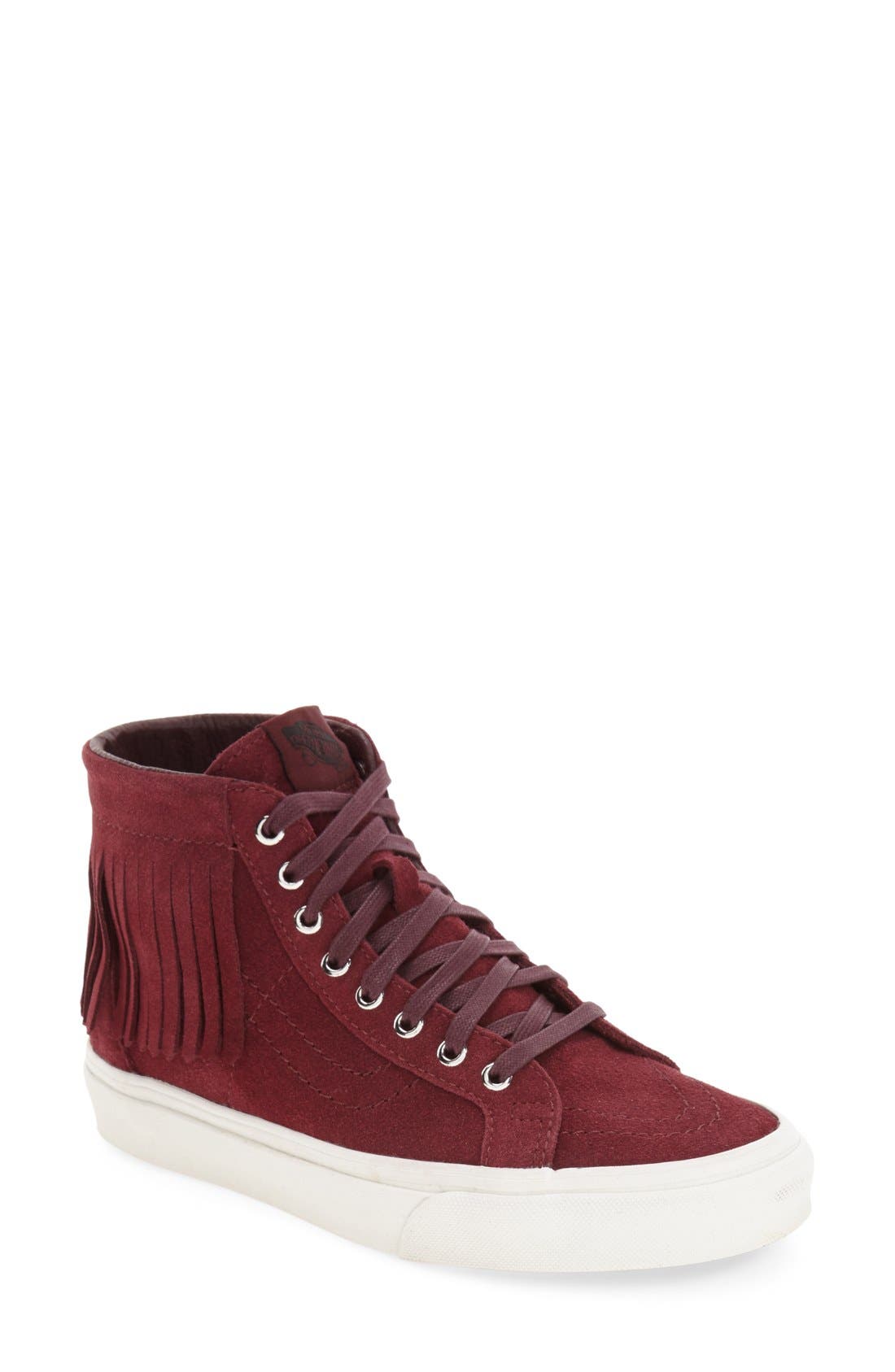 'Sk8-Hi' Moc Sneaker, Main, color, BURGUNDY SUEDE
