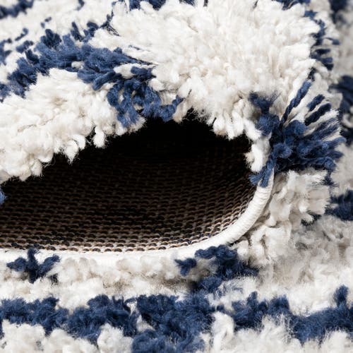 Jonathan Y Algaida Moroccan Diamond Shag Area Rug In Beige/navy