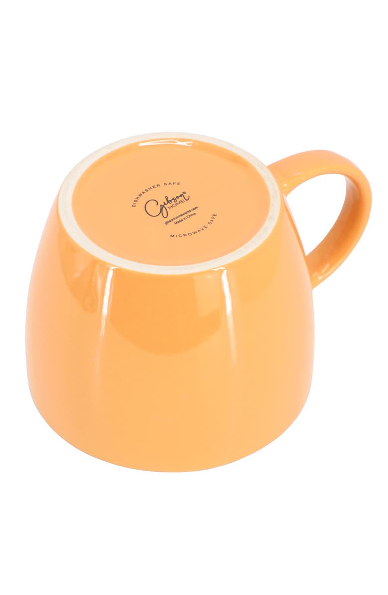 Gibson Home On The Go 4 Piece 25 Ounce Stoneware Soup Cup Set with Lid, Alternate, color, Orange