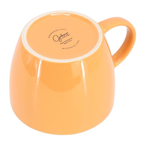 Gibson Home On The Go 4 Piece 25 Ounce Stoneware Soup Cup Set With Lid In Orange