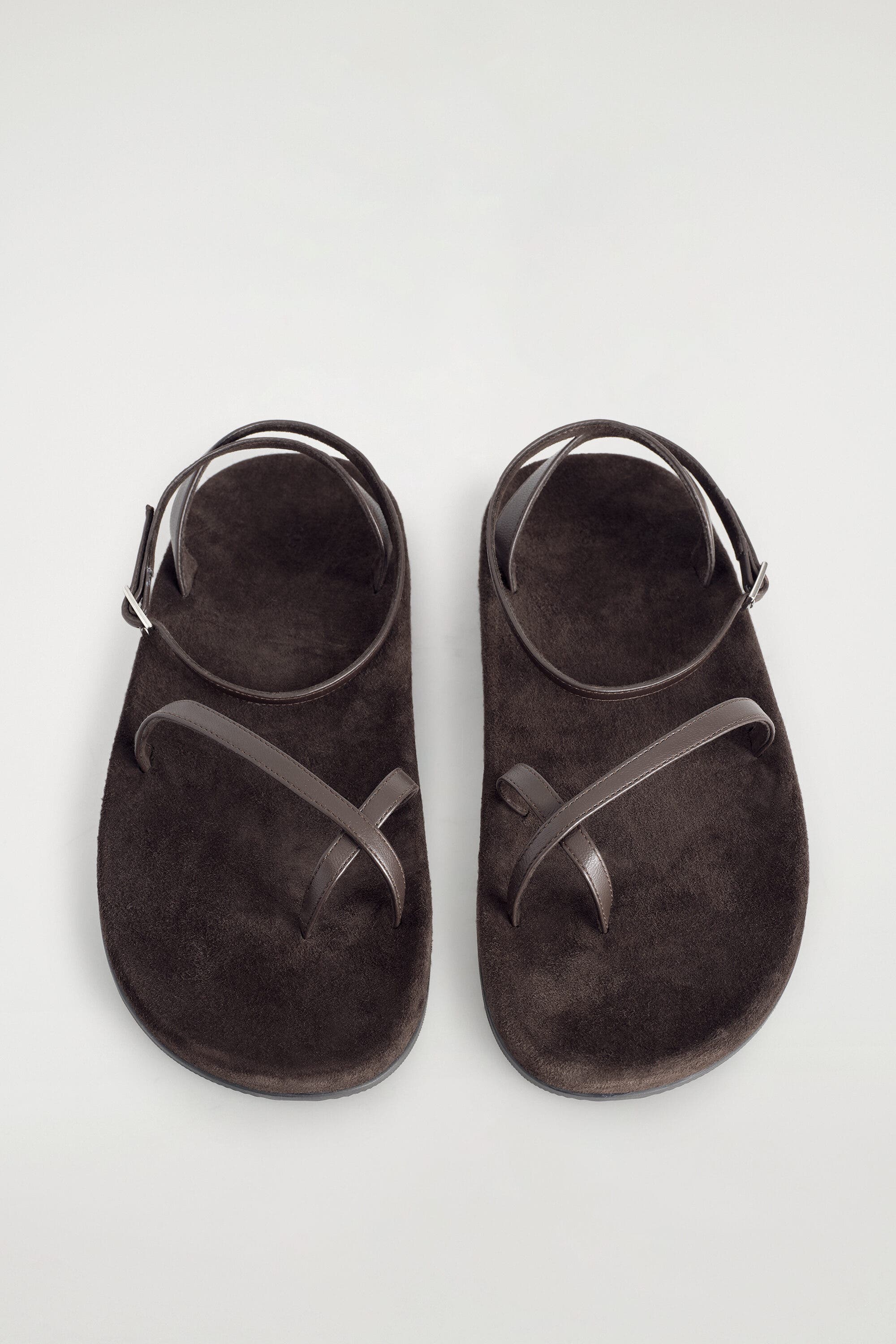 Minimal Leather Sandals, Alternate, color, BROWN