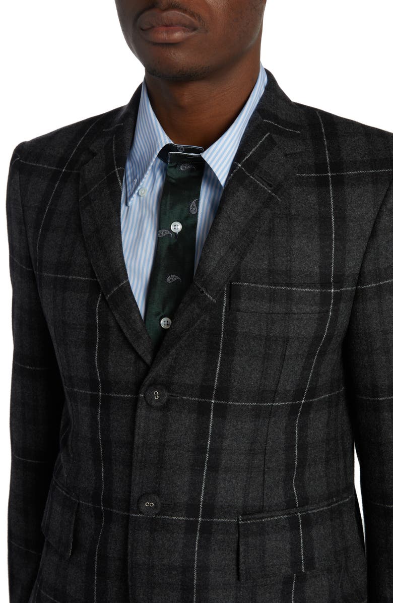 Thom Browne Fit 1 Tartan Wool & Cashmere Flannel Sport Coat, Alternate, color,