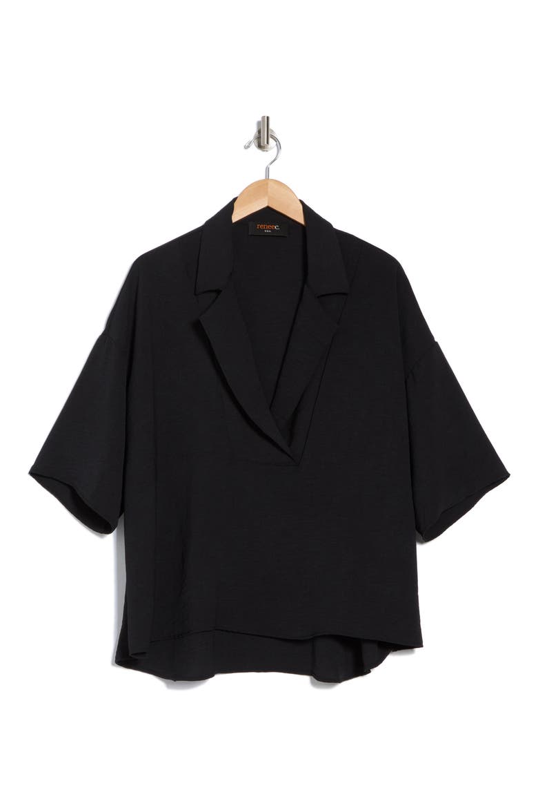 Oversize Elbow Length Sleeve Top, Alternate, color, BLACK
