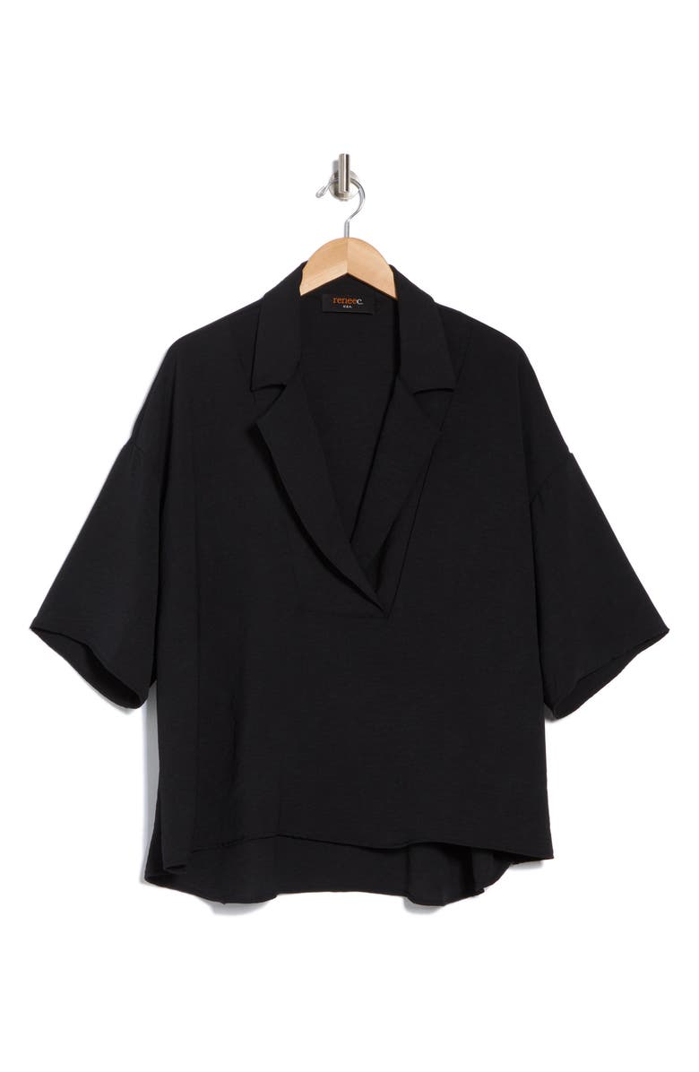 Renee C Oversize Elbow Length Sleeve Top, Alternate, color, Black