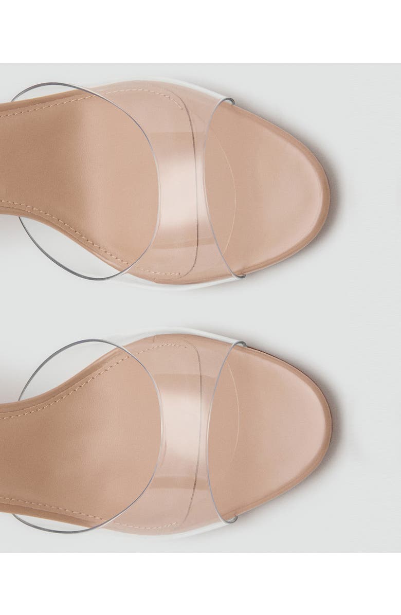 MANGO Transparent Strap Slide Sandal, Alternate, color, Beige