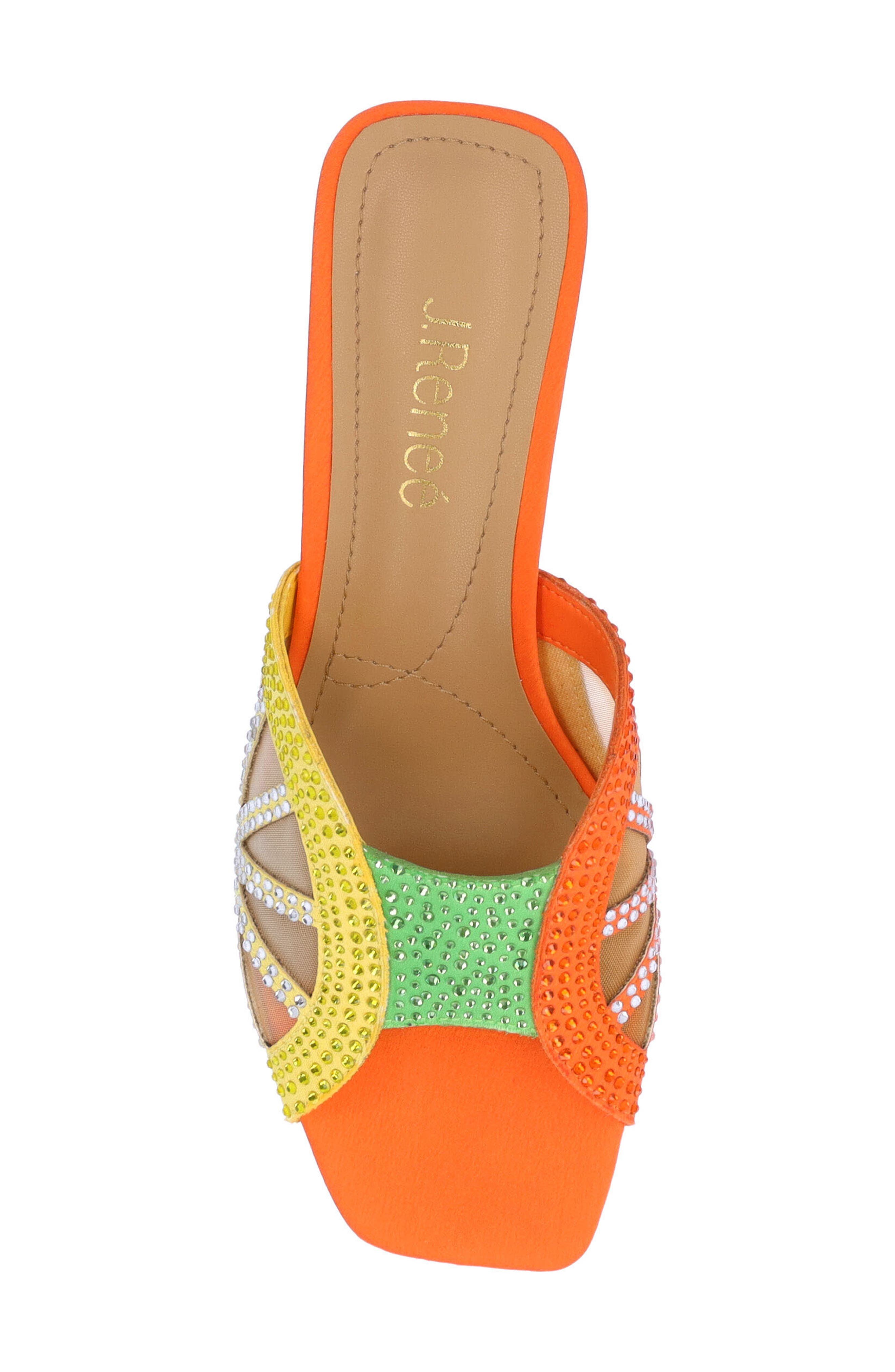 J. Reneé Lemon Block Heel Sandal, Alternate, color, Lime/ Yellow/ Orange
