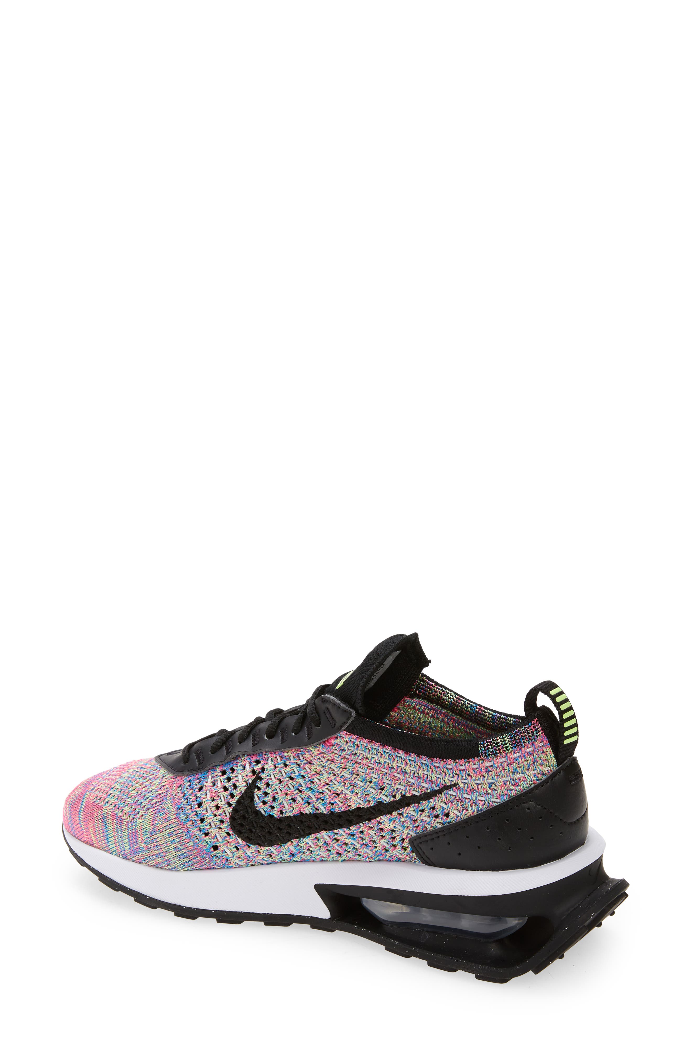 Nike Air Max Flyknit Racer Sneaker, Alternate, color, Green/ Black/ Pink/ Blue
