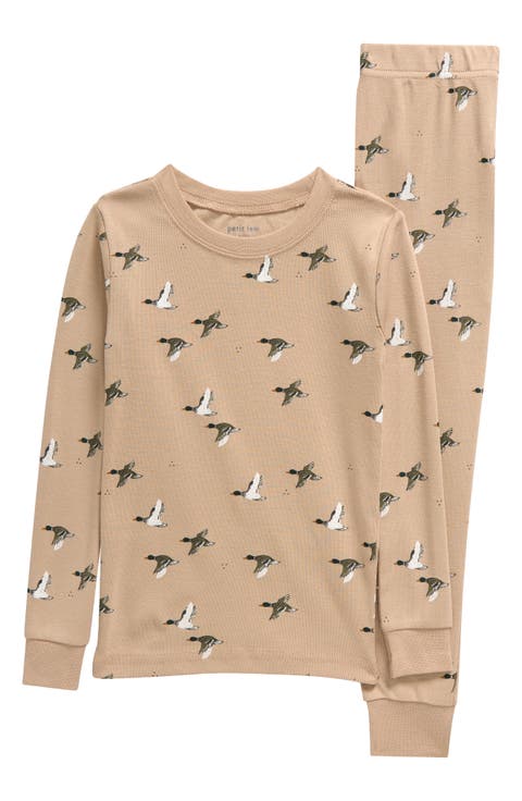 Kids' Duck Print Fitted Organic Cotton Two-Piece Pajamas (Toddler & Little Kid)