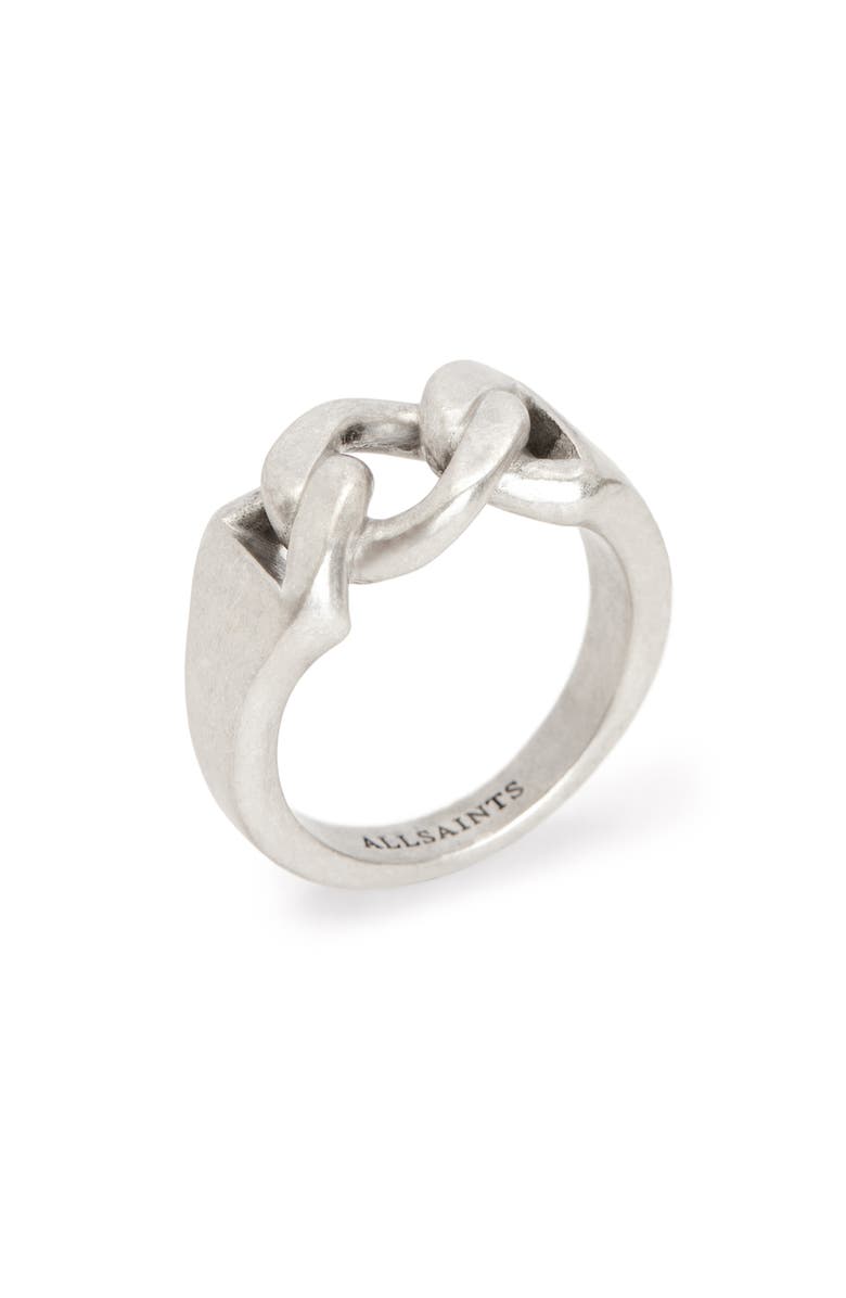 AllSaints Men's Curb Chain Ring, Main, color, Warm Silver