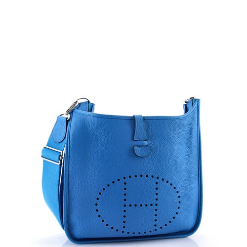 Pre-owned Hermes Hermes Evelyne Bag Gen Iii Clemence Pm In Blue