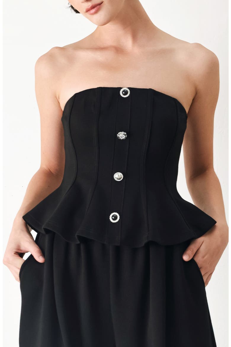 Peplum Tube Top, Main, color, BLACK