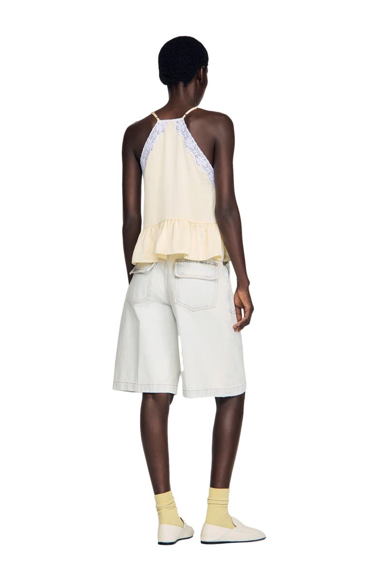 SANDRO Ruffled top, Alternate, color, Light Yellow