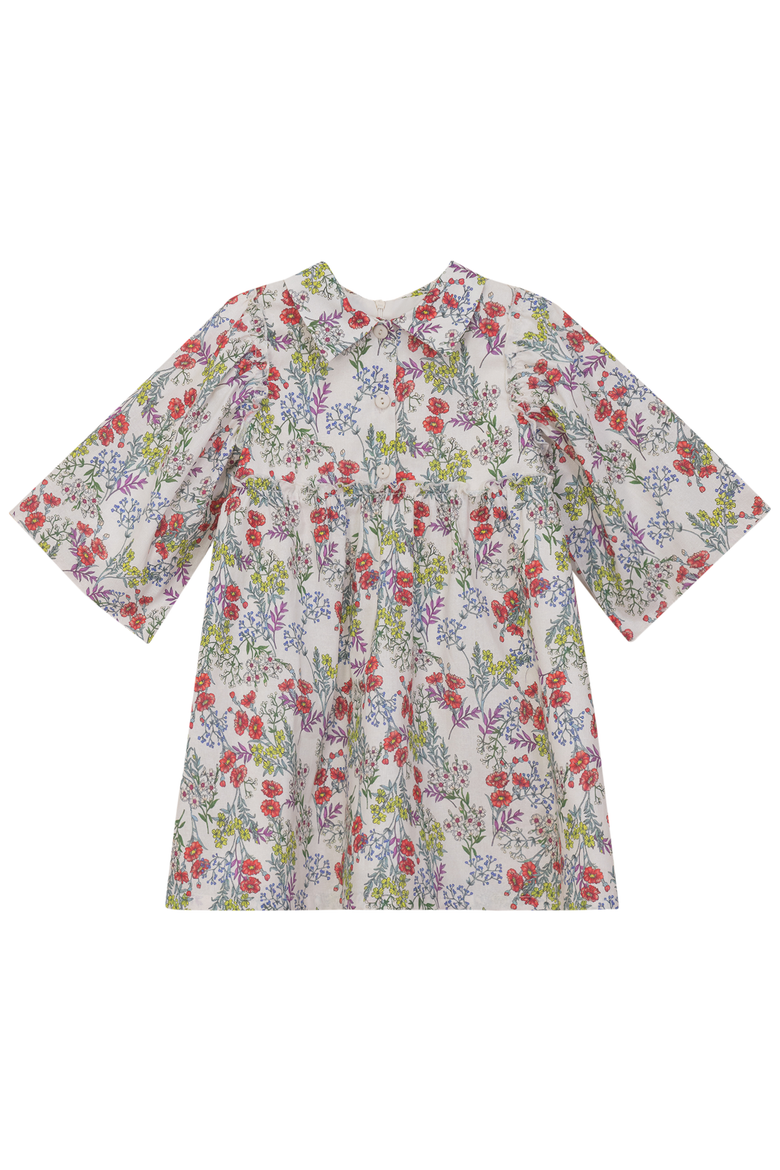 Cotton Woven Floral Dress, Main, color, Off White Floral
