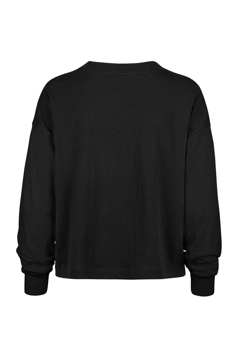 Women's '47 Black Miami Dolphins Muse Sydney Long Sleeve Cropped T-Shirt, Alternate, color, Black